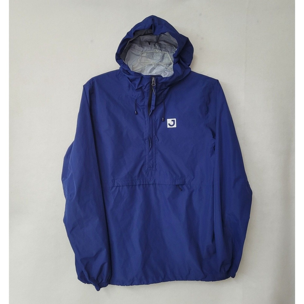 Joshuas‎ Blue Anorak Windbreaker Jacket Mens XLG Quarter Zip Hooded Ripstop